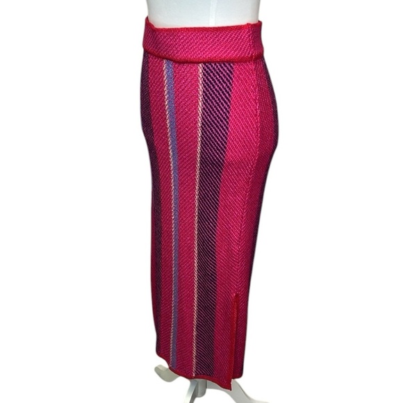 Ann Taylor Striped Pink and Black Knit Skirt - Picture 3 of 6
